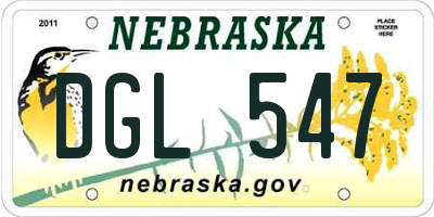 NE license plate DGL547