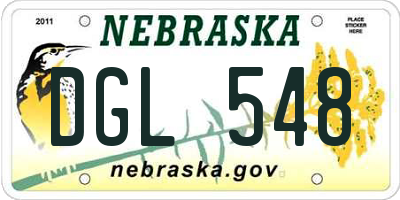 NE license plate DGL548