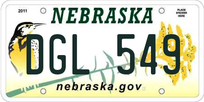 NE license plate DGL549
