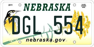 NE license plate DGL554