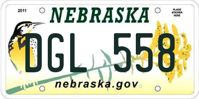NE license plate DGL558