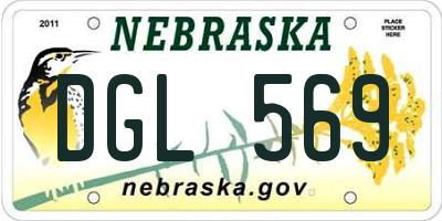 NE license plate DGL569