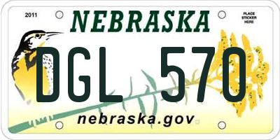 NE license plate DGL570