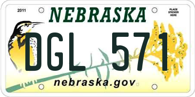 NE license plate DGL571