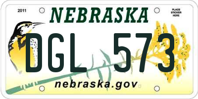 NE license plate DGL573