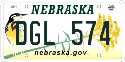 NE license plate DGL574