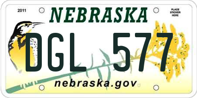 NE license plate DGL577