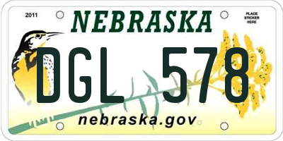 NE license plate DGL578