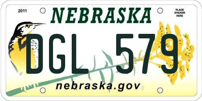 NE license plate DGL579
