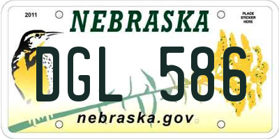 NE license plate DGL586