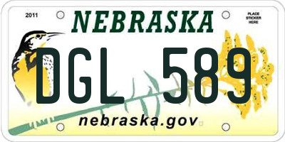 NE license plate DGL589