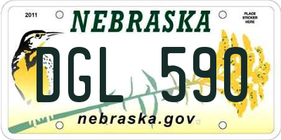 NE license plate DGL590