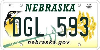NE license plate DGL593