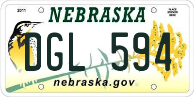 NE license plate DGL594