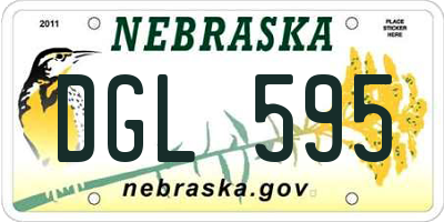 NE license plate DGL595