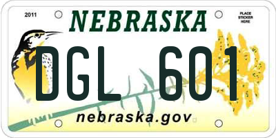 NE license plate DGL601