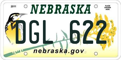 NE license plate DGL622