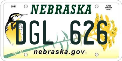 NE license plate DGL626