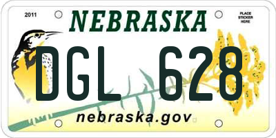 NE license plate DGL628