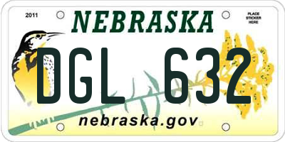 NE license plate DGL632