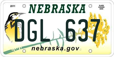NE license plate DGL637