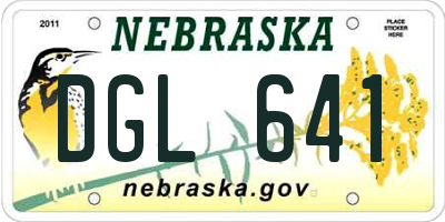 NE license plate DGL641