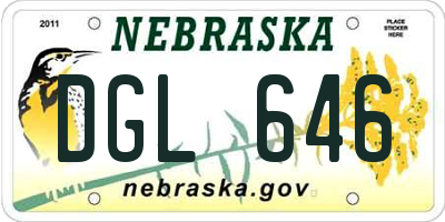 NE license plate DGL646