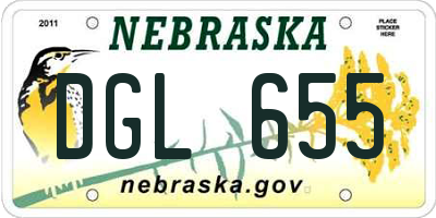 NE license plate DGL655