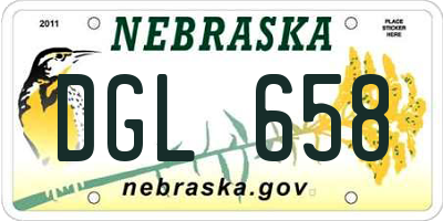 NE license plate DGL658