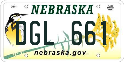 NE license plate DGL661