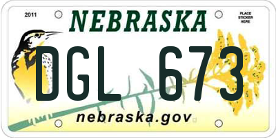 NE license plate DGL673