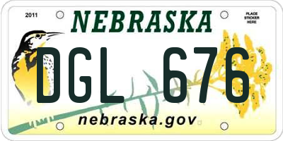 NE license plate DGL676