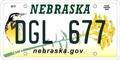NE license plate DGL677