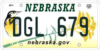 NE license plate DGL679