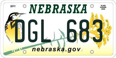 NE license plate DGL683