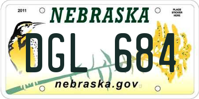 NE license plate DGL684