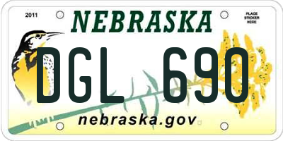 NE license plate DGL690