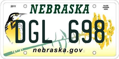 NE license plate DGL698