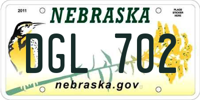 NE license plate DGL702