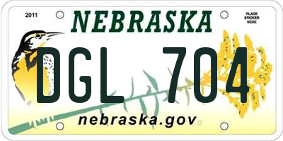 NE license plate DGL704