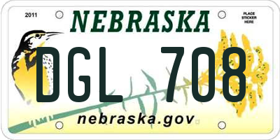 NE license plate DGL708