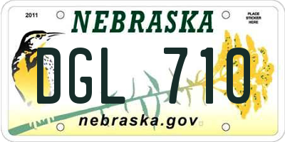 NE license plate DGL710
