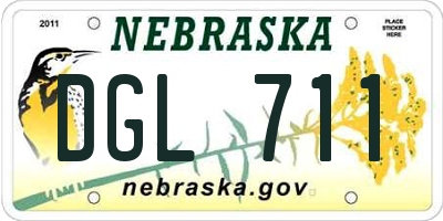 NE license plate DGL711