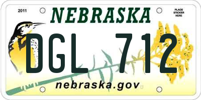 NE license plate DGL712