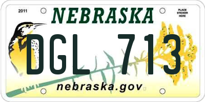 NE license plate DGL713