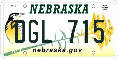 NE license plate DGL715