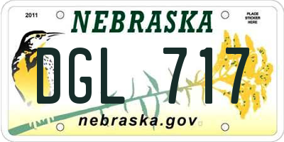 NE license plate DGL717
