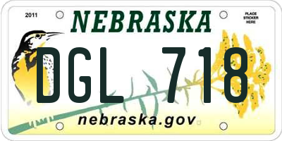 NE license plate DGL718
