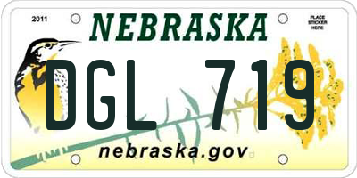 NE license plate DGL719