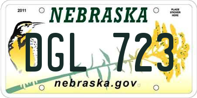 NE license plate DGL723